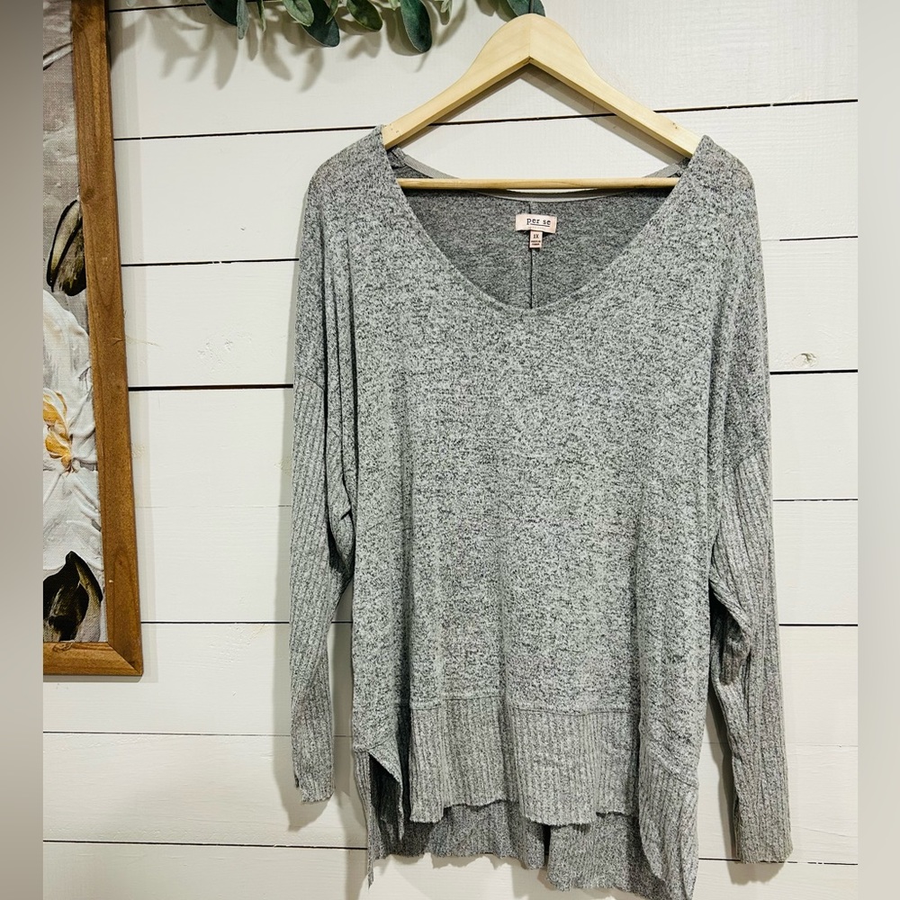 Gray Super Soft Sweater 1X